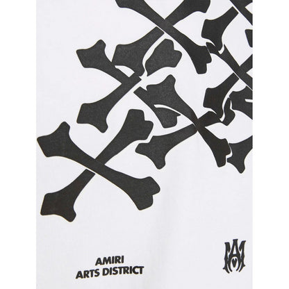 White - Side - Amiri Mens Bones Logo Cotton T-Shirt