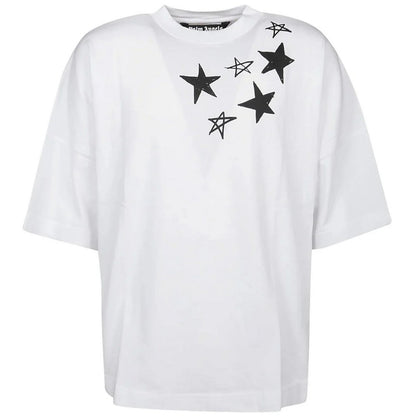 White - Front - Palm Angels Mens Shooting Star Logo Oversized T-Shirt