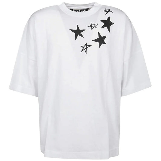 White - Front - Palm Angels Mens Shooting Star Logo Oversized T-Shirt