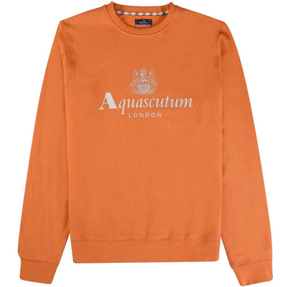 Orange - Front - Aquascutum Mens Big Logo Active Sweatshirt