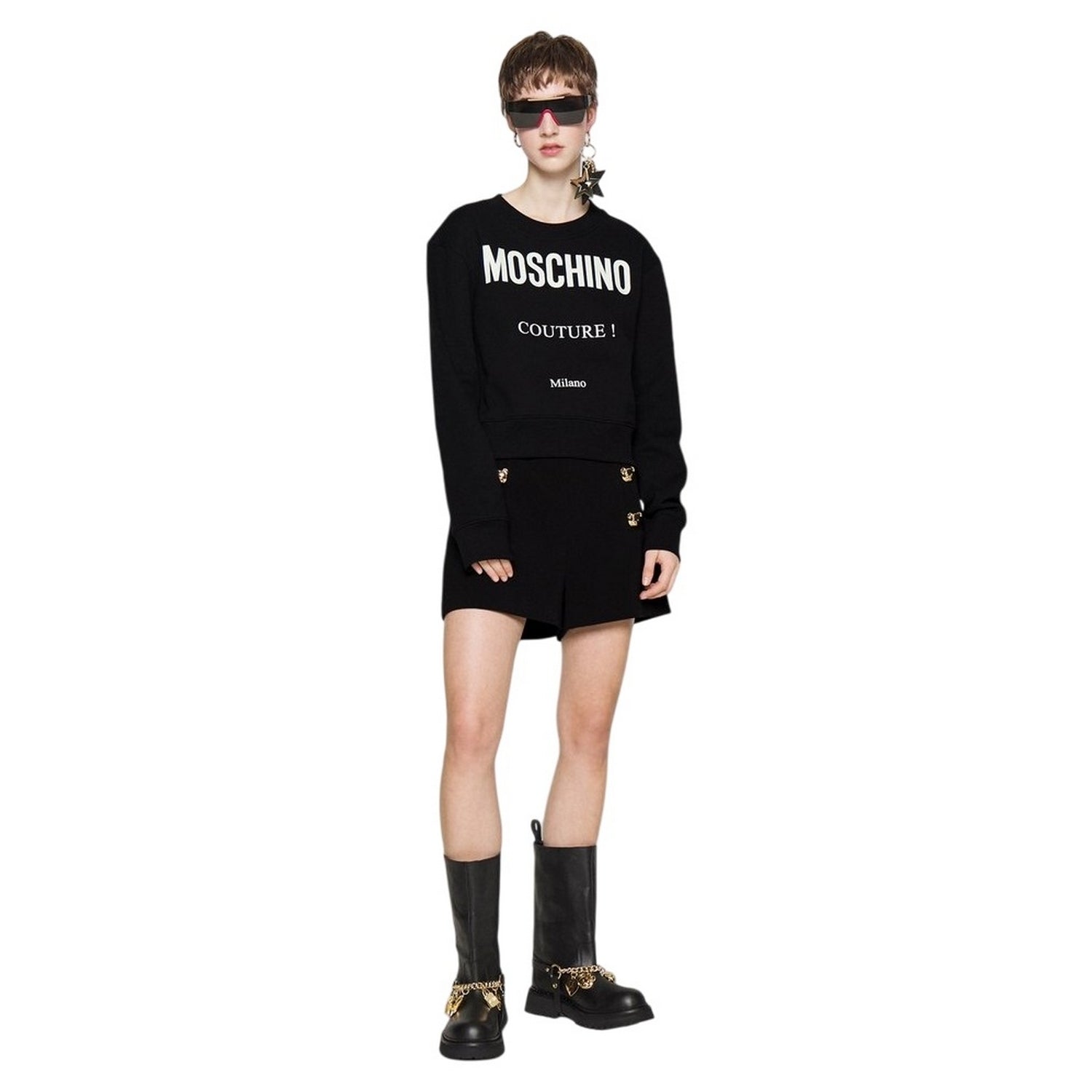 Black - Lifestyle - Moschino Womens Couture Milano Sweatshirt