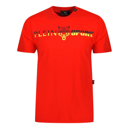 Red - Front - Philipp Plein Unisex Adult Split Logo T-Shirt