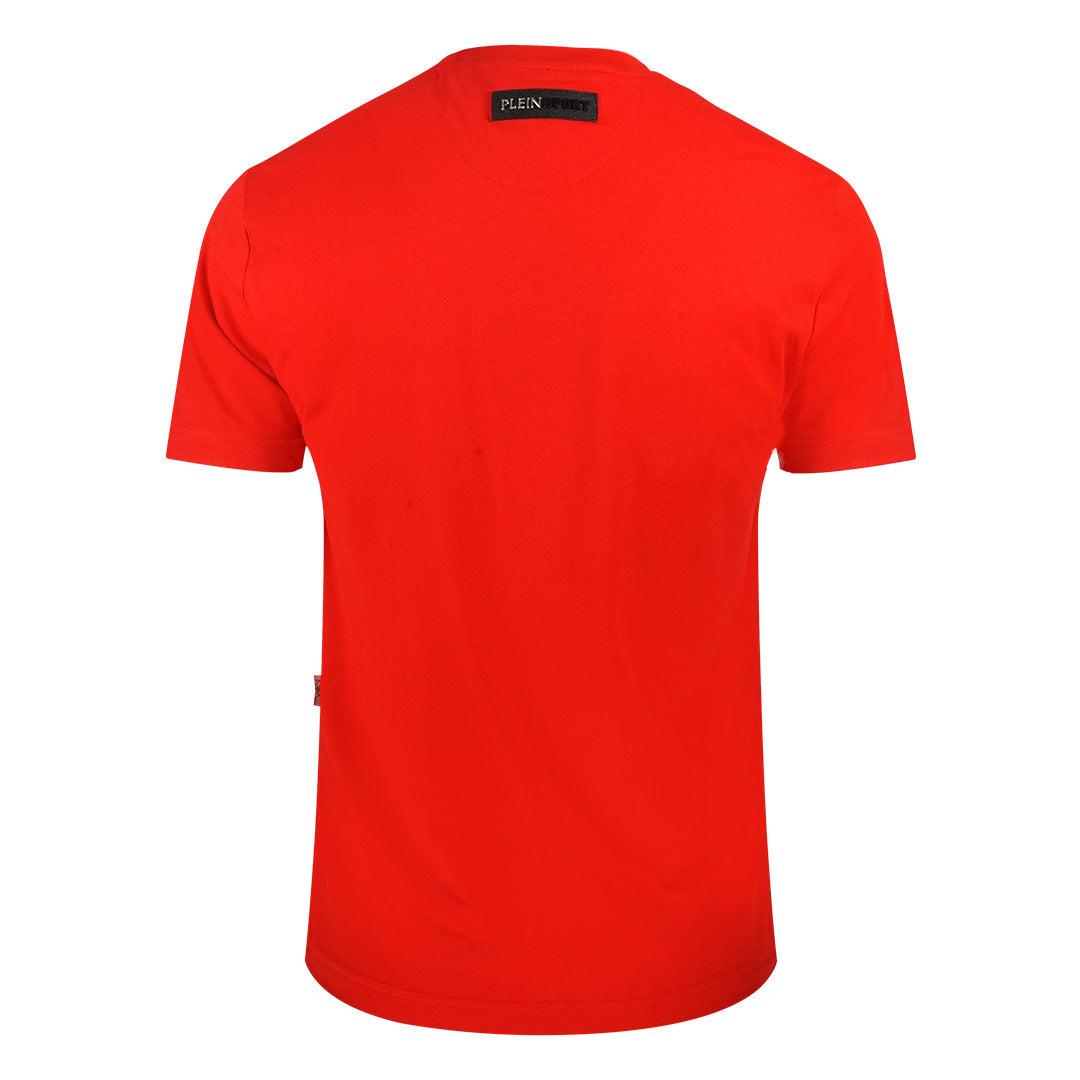 Red - Back - Philipp Plein Unisex Adult Split Logo T-Shirt