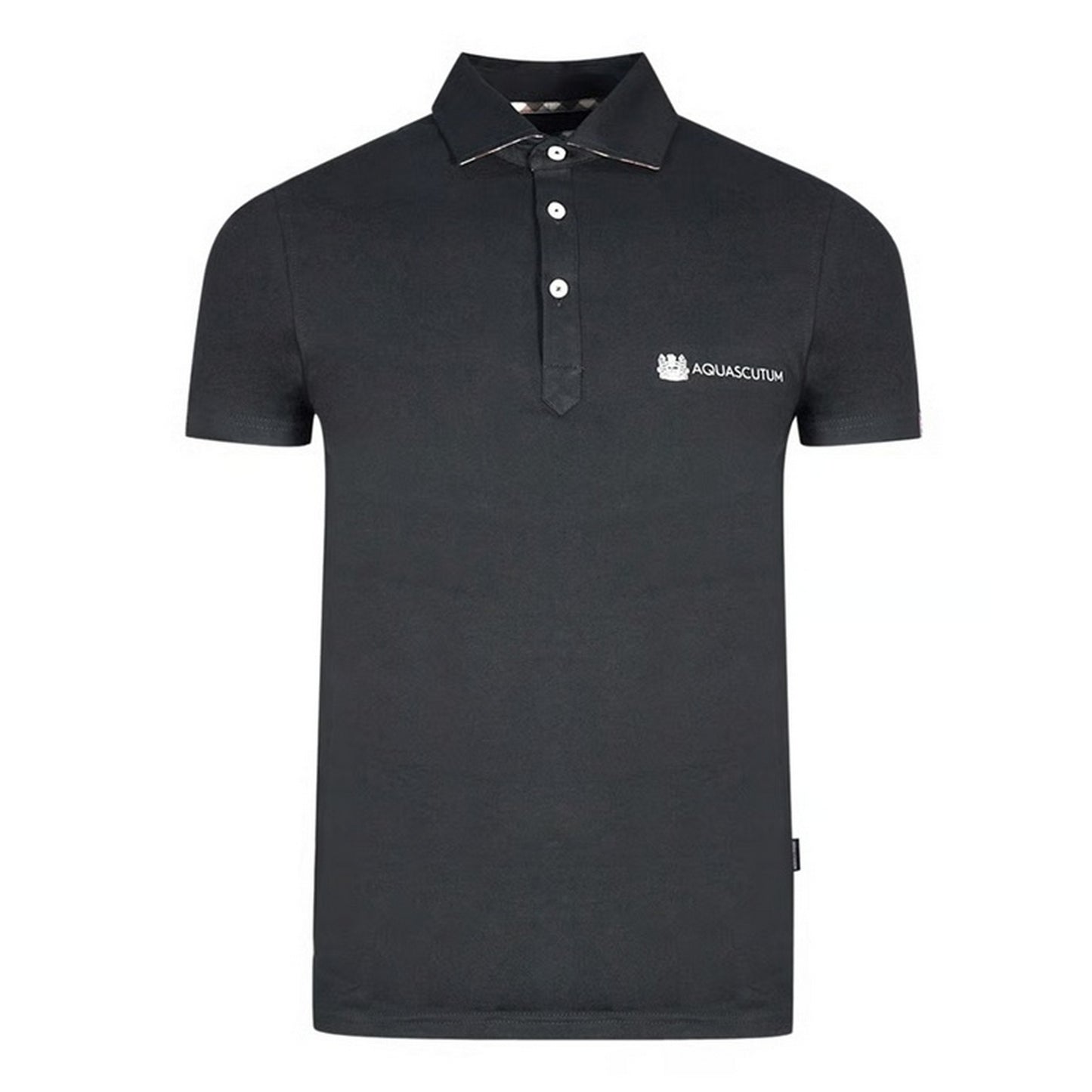 Black - Front - Aquascutum Unisex Adult Aldis Logo Polo Shirt