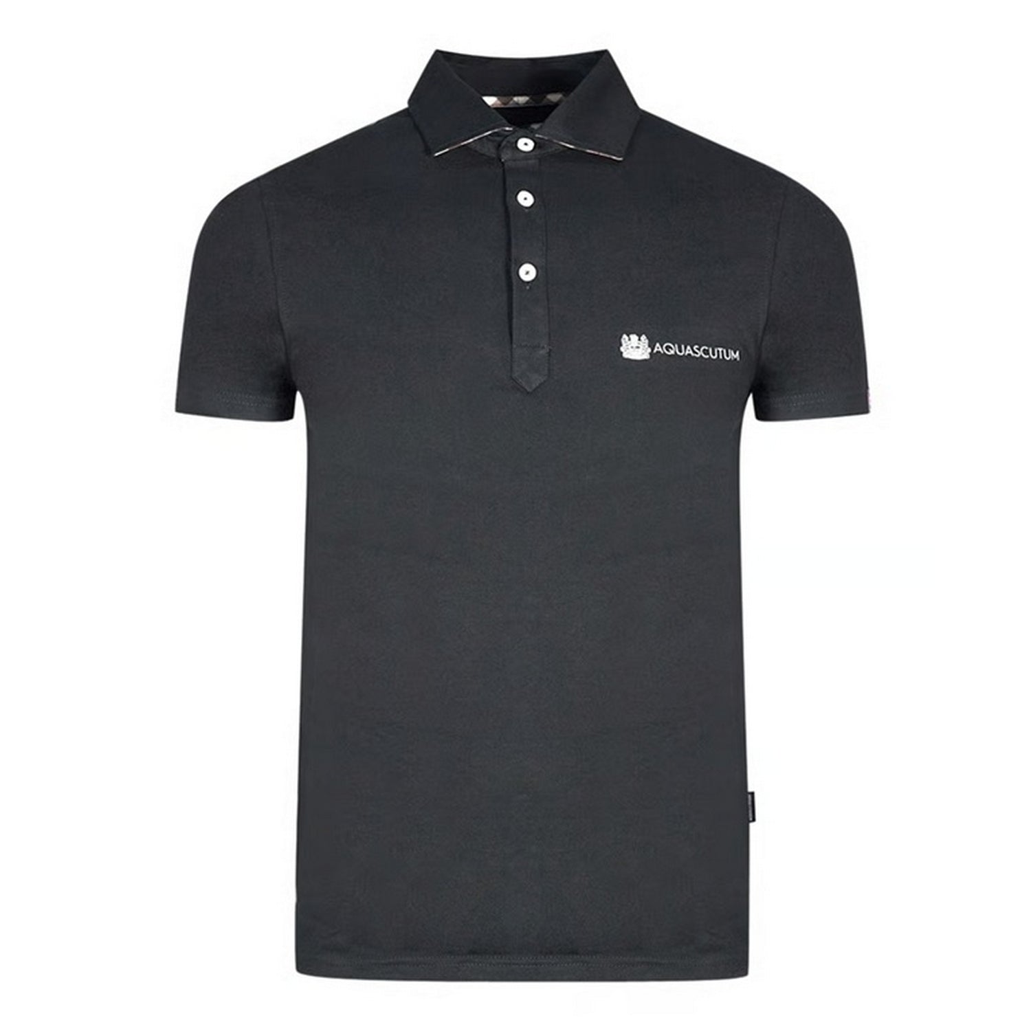 Black - Front - Aquascutum Unisex Adult Aldis Logo Polo Shirt