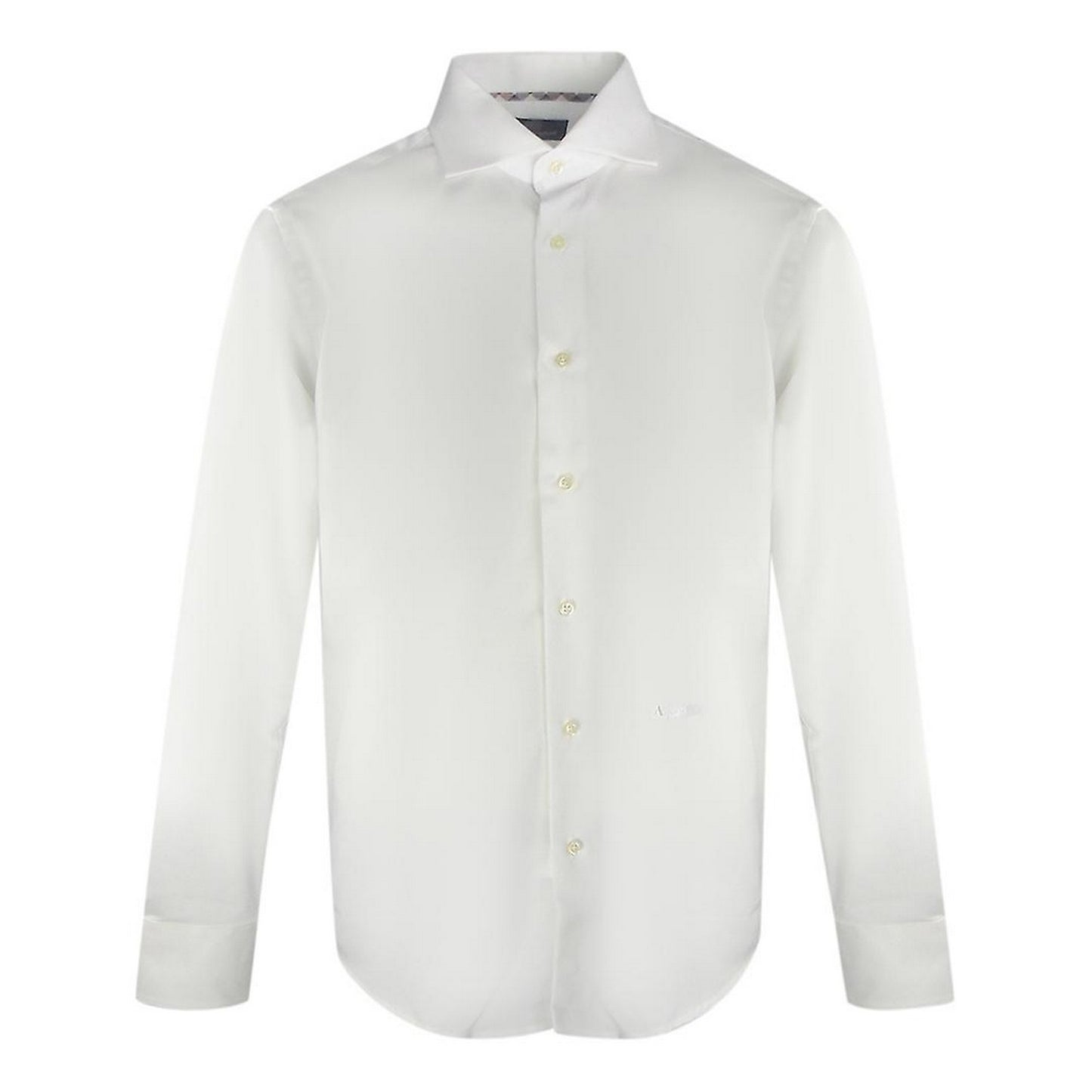 White - Front - Aquascutum Mens Plain Long-Sleeved Shirt