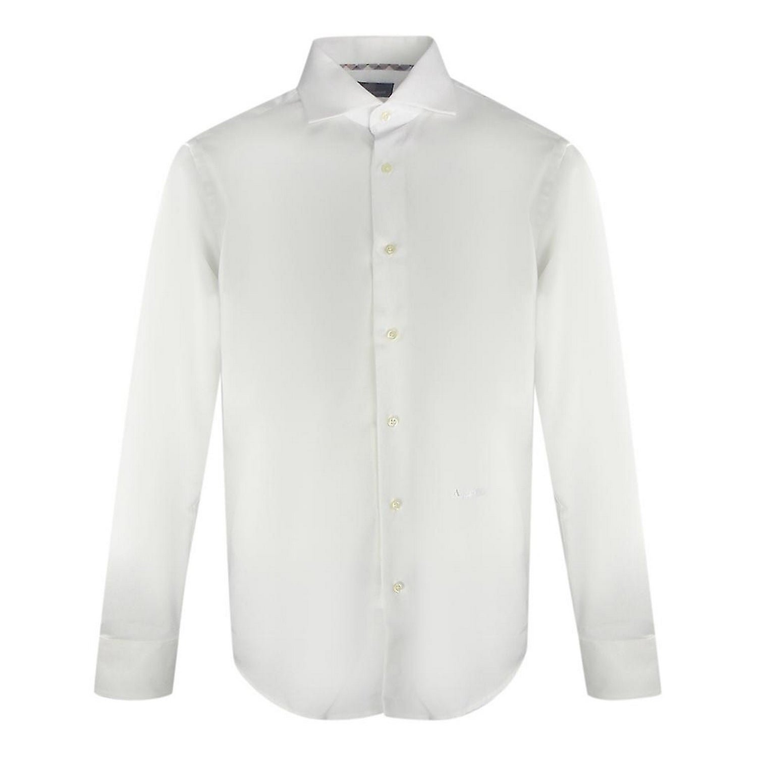 White - Front - Aquascutum Mens Plain Long-Sleeved Shirt