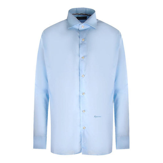 Light Blue - Front - Aquascutum Mens Plain Long-Sleeved Shirt