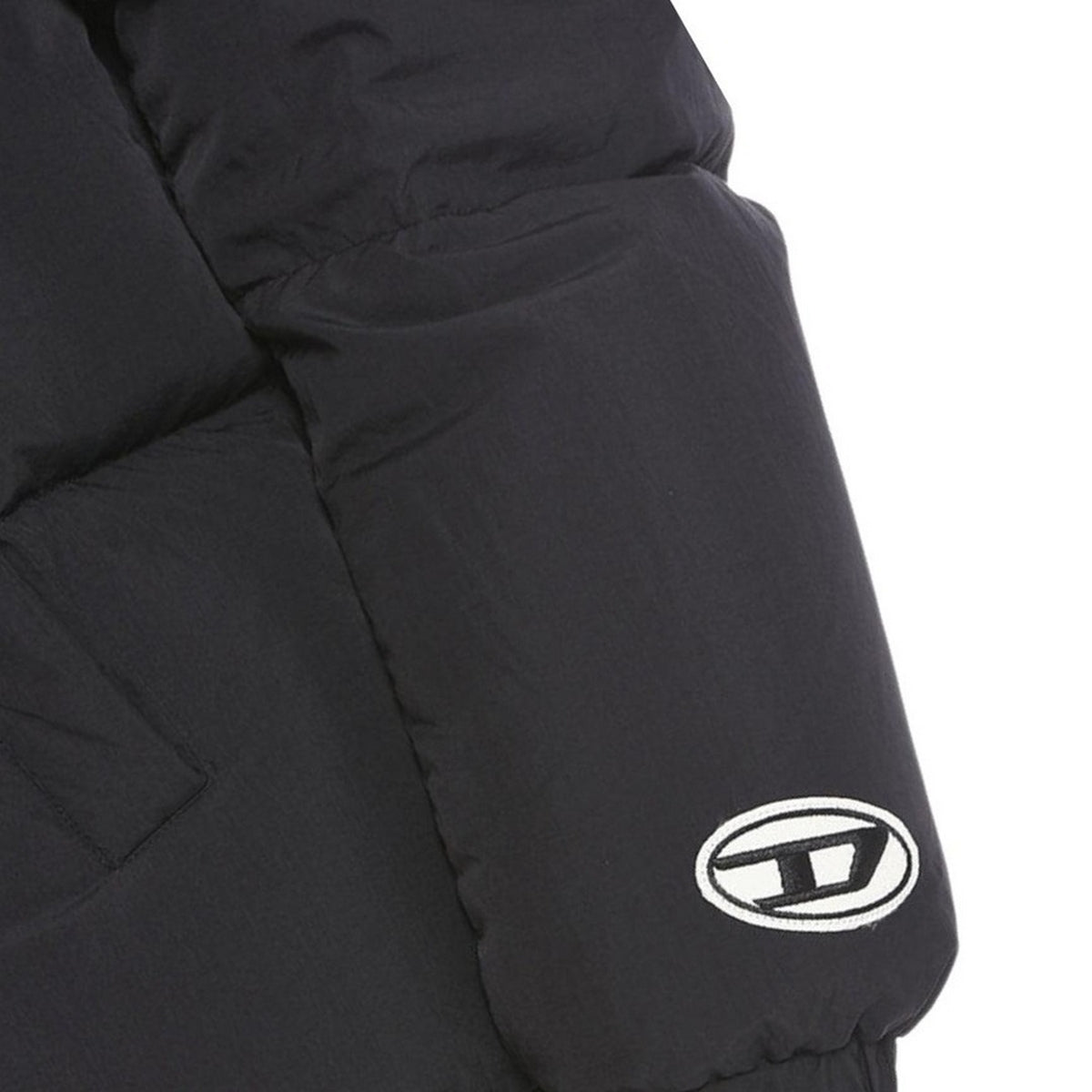 Black - Side - Diesel Womens-Ladies Plain Winter Jacket