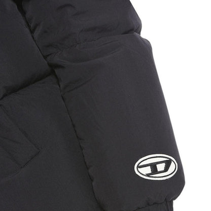 Black - Side - Diesel Womens-Ladies Plain Winter Jacket