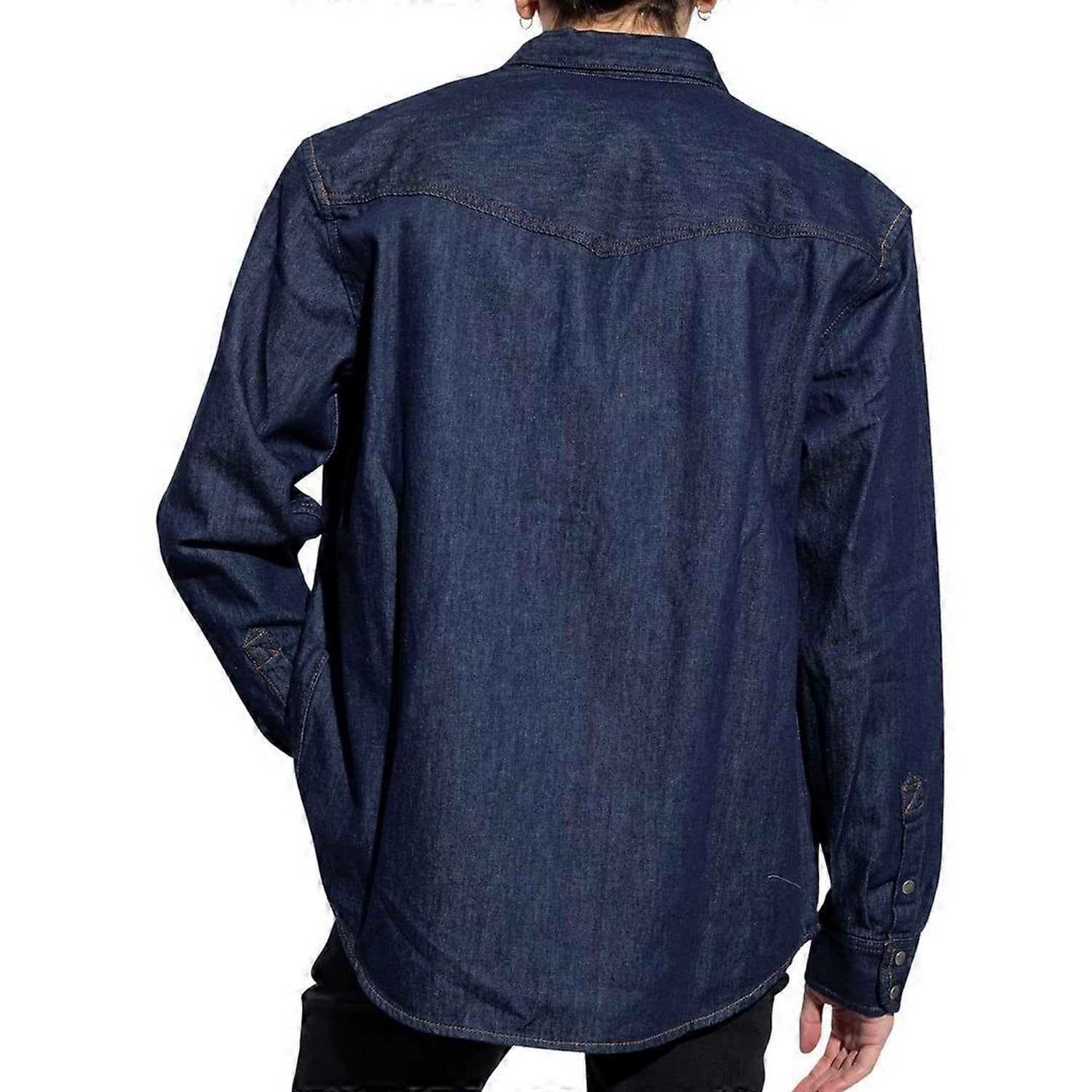 Dark Blue - Back - Diesel Mens Denim Shirt
