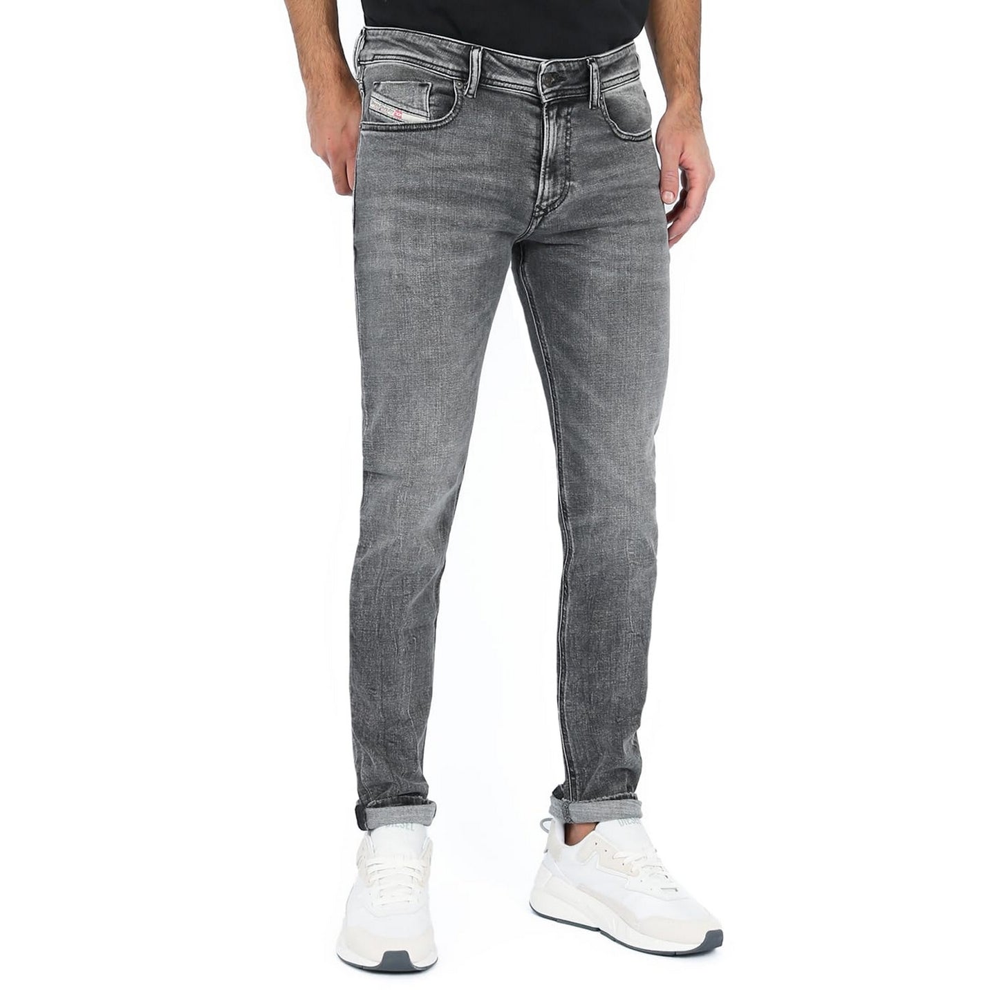 Grey - Side - Diesel Mens 1979 Sleeker Denim Jeans