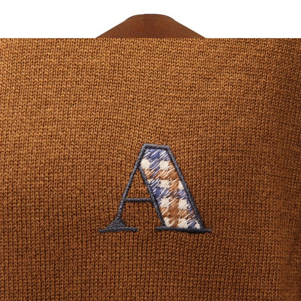 Brown - Lifestyle - Aquascutum Mens Tartan Logo Jumper