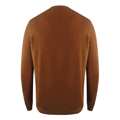 Brown - Back - Aquascutum Mens Tartan Logo Jumper