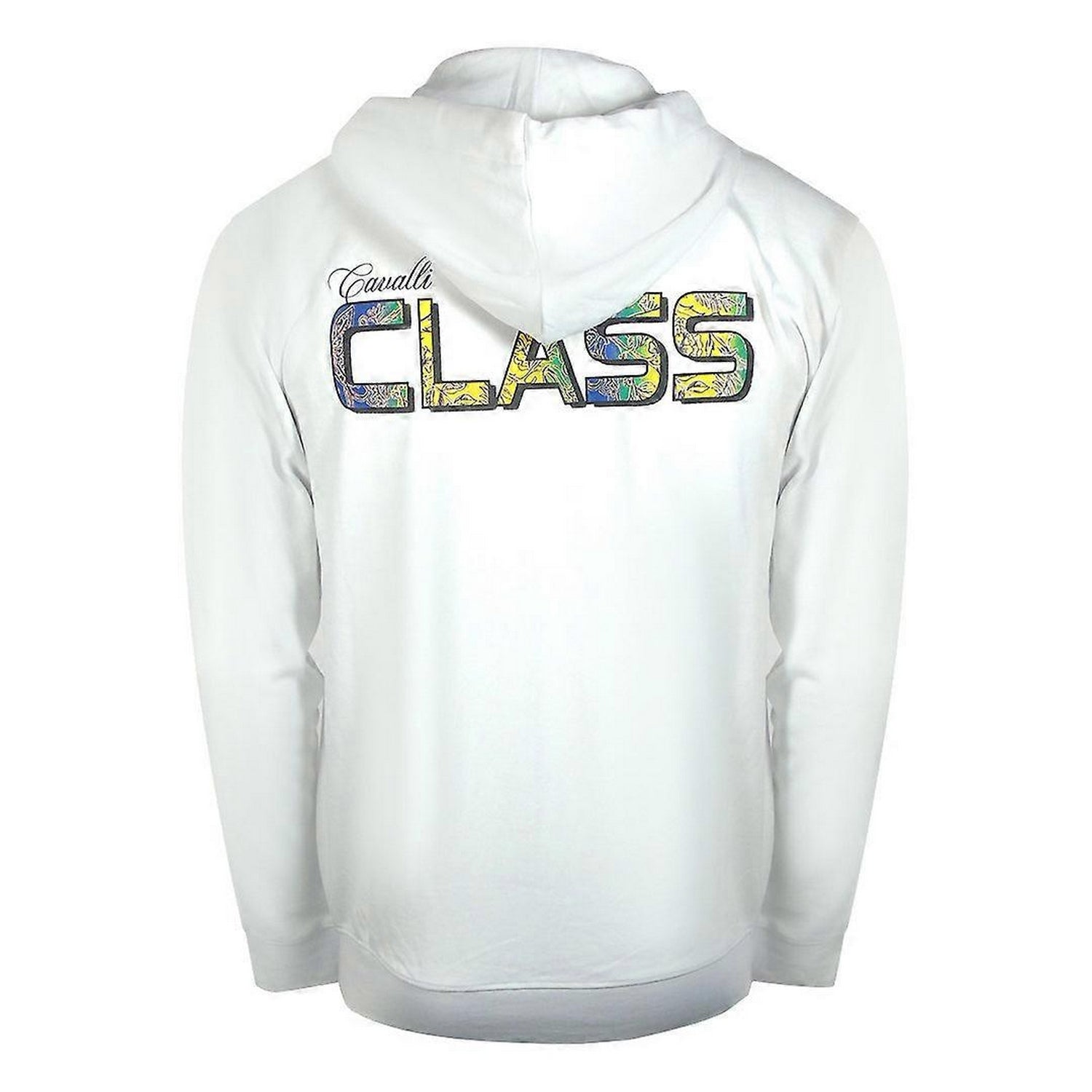 Off White - Back - Cavalli Class Mens Floral Full Zip Hoodie