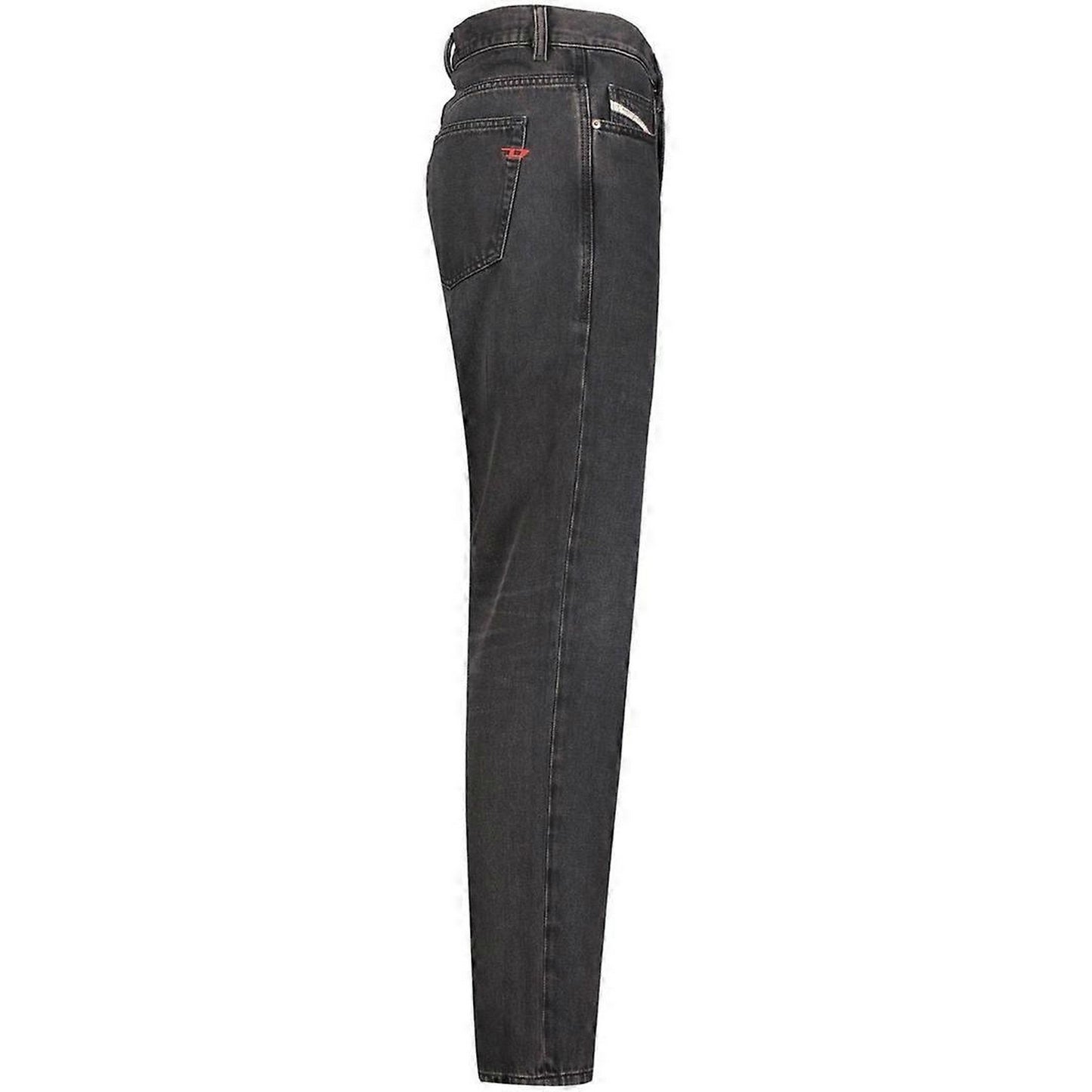 Black - Side - Diesel Mens D-Viker Plain Jeans