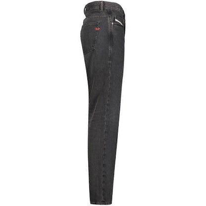 Black - Side - Diesel Mens D-Viker Plain Jeans