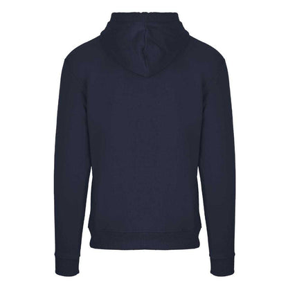 Navy - Back - Aquascutum Mens Signature Embossed Full Zip Hoodie