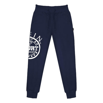 Navy Blue - Front - Plein Sport Mens Circular Logo Jogging Bottoms