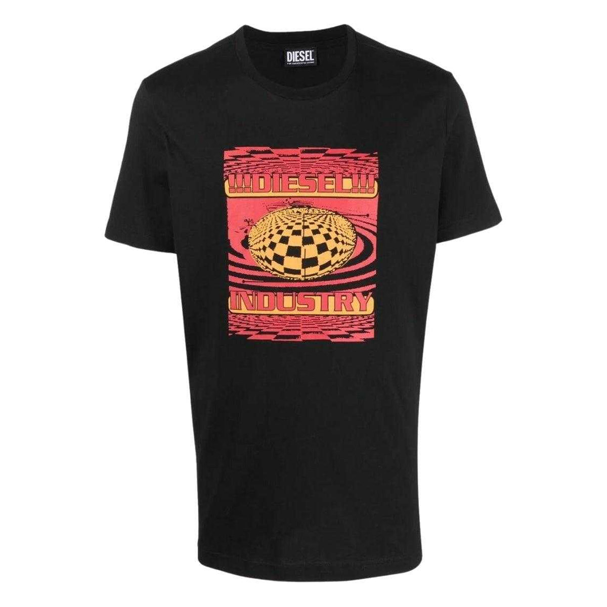 Black - Front - Diesel Unisex Adult Industrial T-Shirt