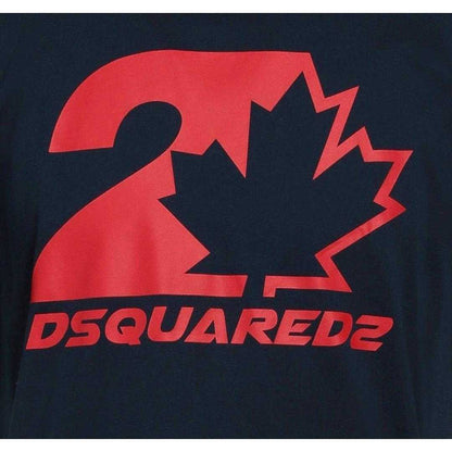 Dark Navy - Side - DSquared2 Unisex Adult Maple Leaf Cool Fit T-Shirt