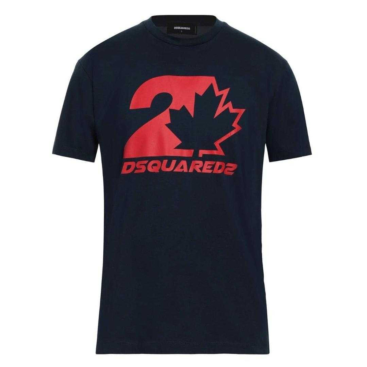 Dark Navy - Front - DSquared2 Unisex Adult Maple Leaf Cool Fit T-Shirt