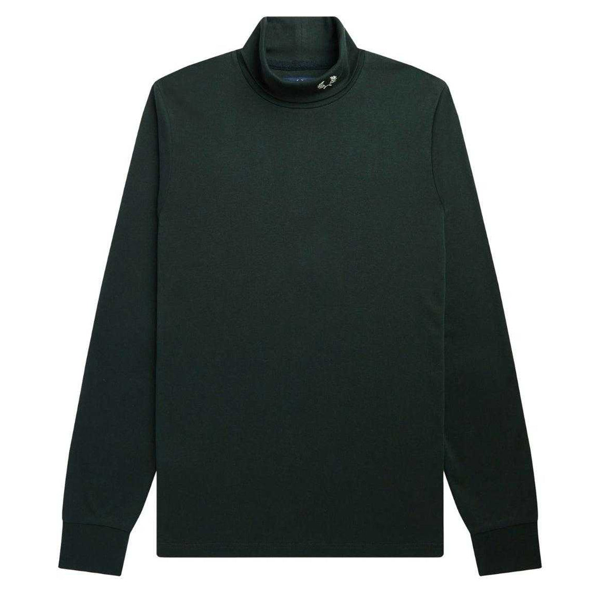 Green - Front - Fred Perry Unisex Adult Roll Neck Long-Sleeved T-Shirt