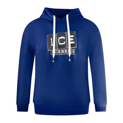 Blue - Front - Ice Iceberg Mens Big Logo Hoodie