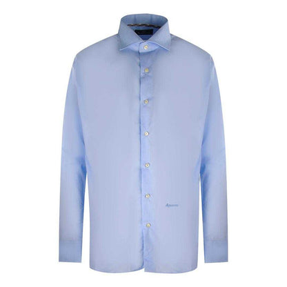 Blue - Front - Aquascutum Mens Plain Branded Long-Sleeved Shirt