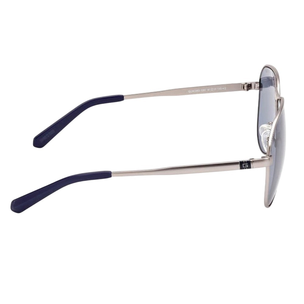 Blue-Gunmetal - Side - Guess Mens Logo Matte Sunglasses