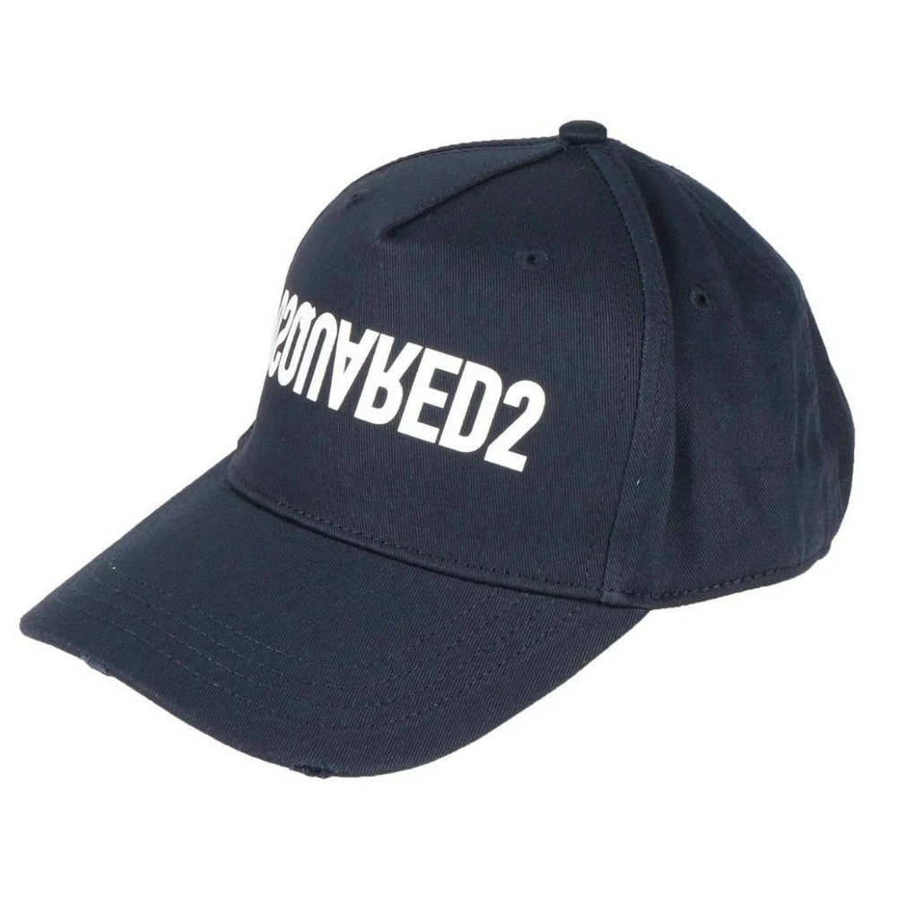 Navy Blue - Side - DSquared2 Reversed Logo Baseball Cap