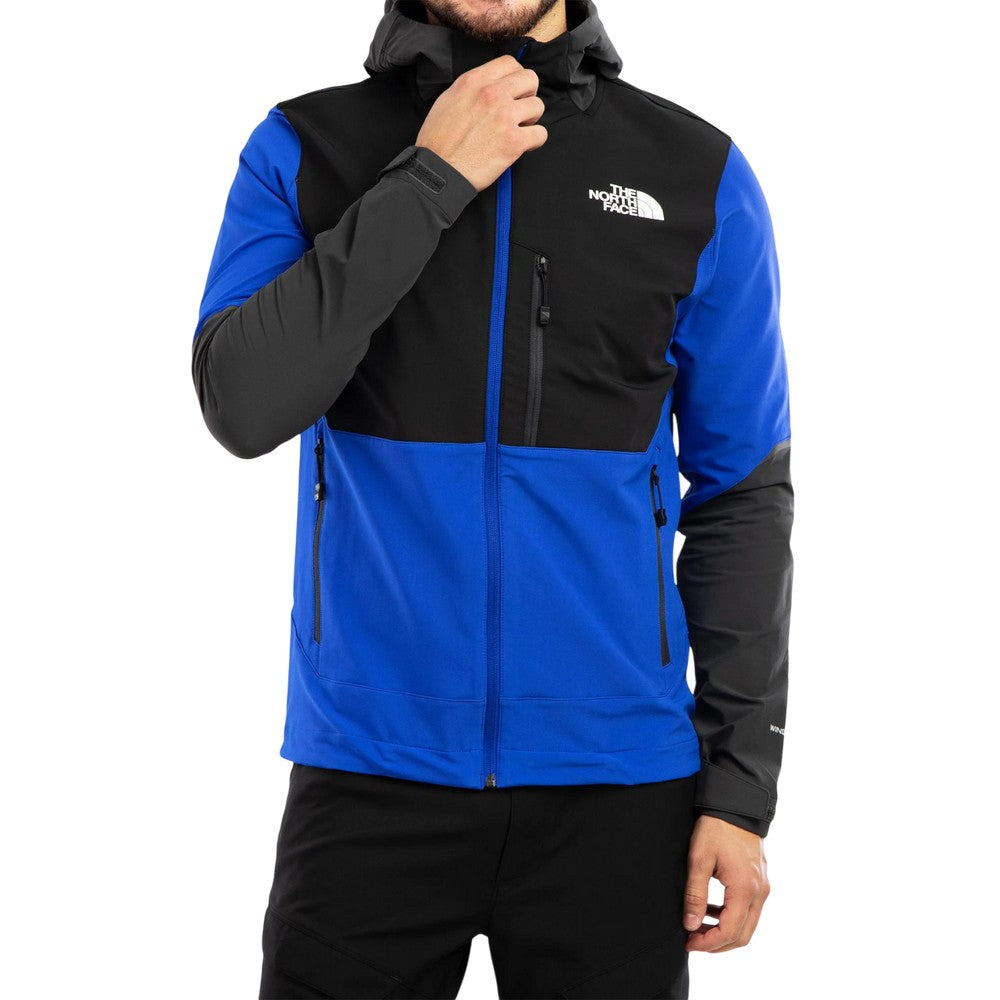 Blue-Black - Close up - The North Face Mens Hybrid Soft Shell Jacket