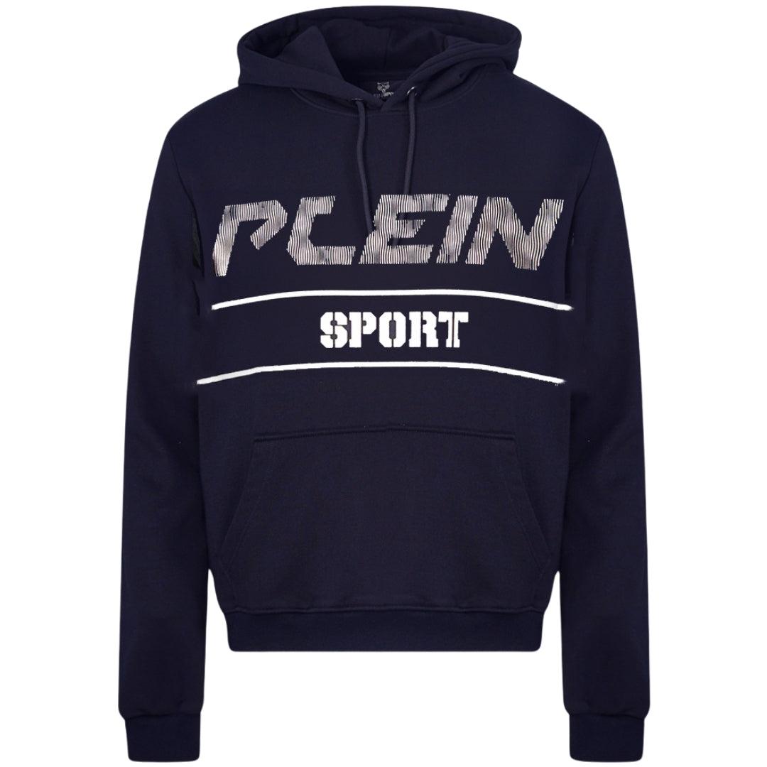 Navy Blue - Front - Plein Sport Unisex Adult Logo Hoodie