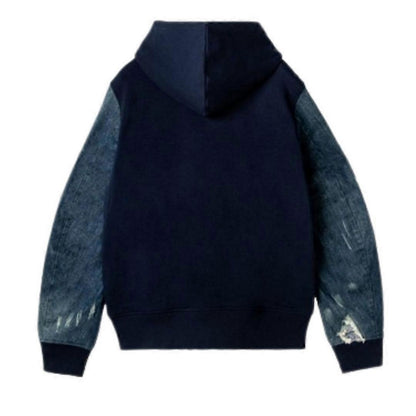 Blue - Back - Diesel Mens Denim Sleeve Jacket