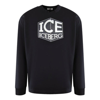 Black - Front - Ice Iceberg Unisex Adult Cube Logo Sweatshirt