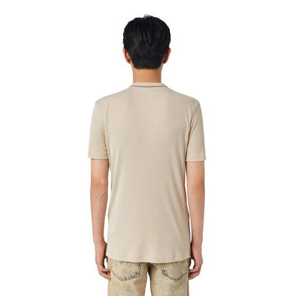 Beige - Back - Diesel Unisex Adult DSL78 Logo Ribbed T-Shirt