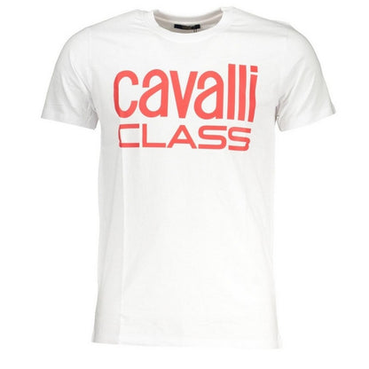 White - Front - Cavalli Class Mens Bold Logo T-Shirt