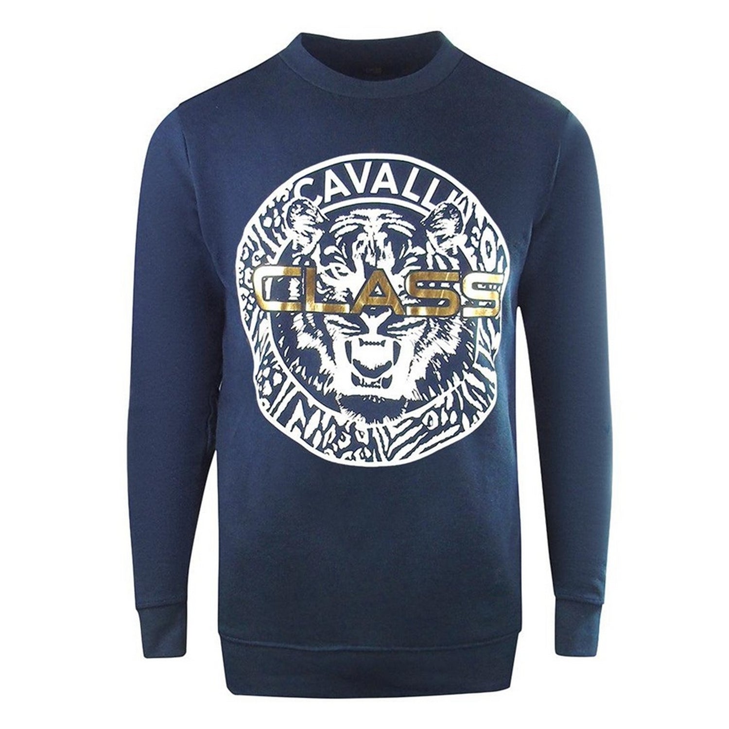 Navy Blue - Front - Cavalli Class Unisex Adult Circle Logo Sweatshirt