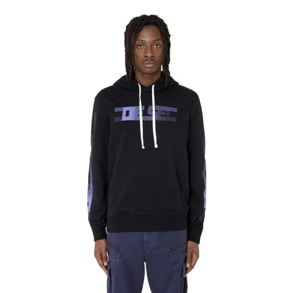 Black - Close up - Diesel Mens Faded Logo Hoodie