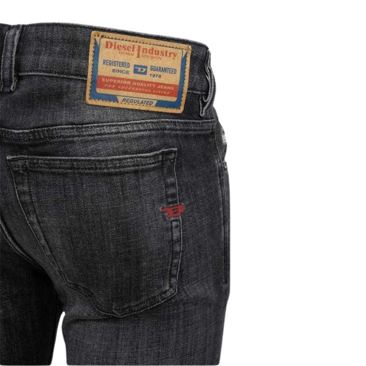 Black Denim - Side - Diesel Mens Sleenker Jeans