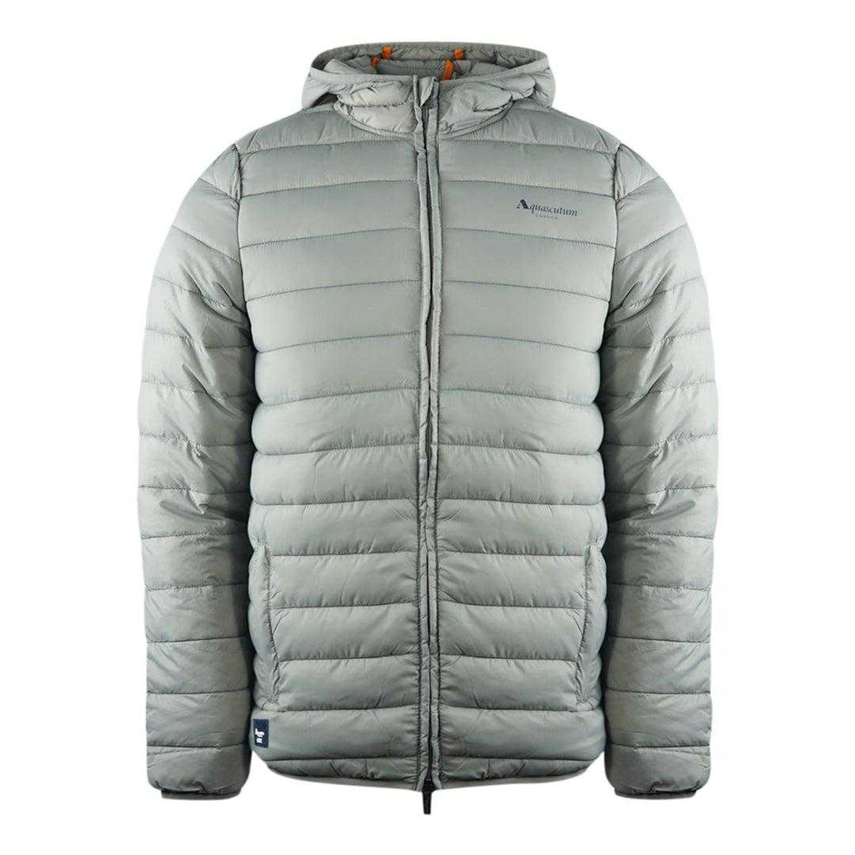 Grey - Front - Aquascutum Mens London Quilted Logo Jacket