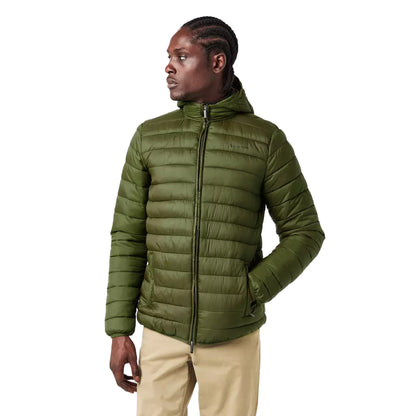 Green - Side - Aquascutum Mens London Quilted Logo Jacket