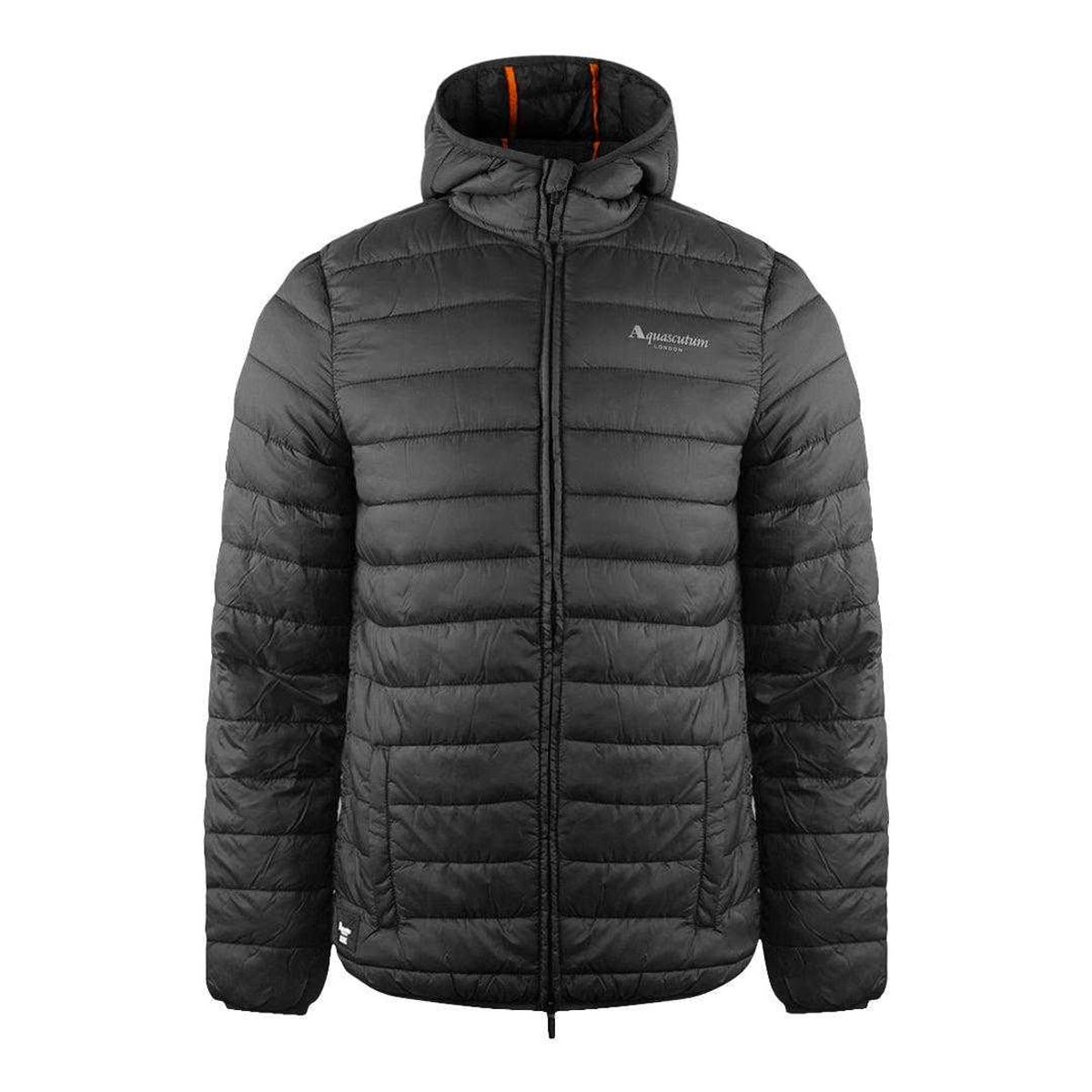 Black - Front - Aquascutum Mens London Quilted Logo Jacket