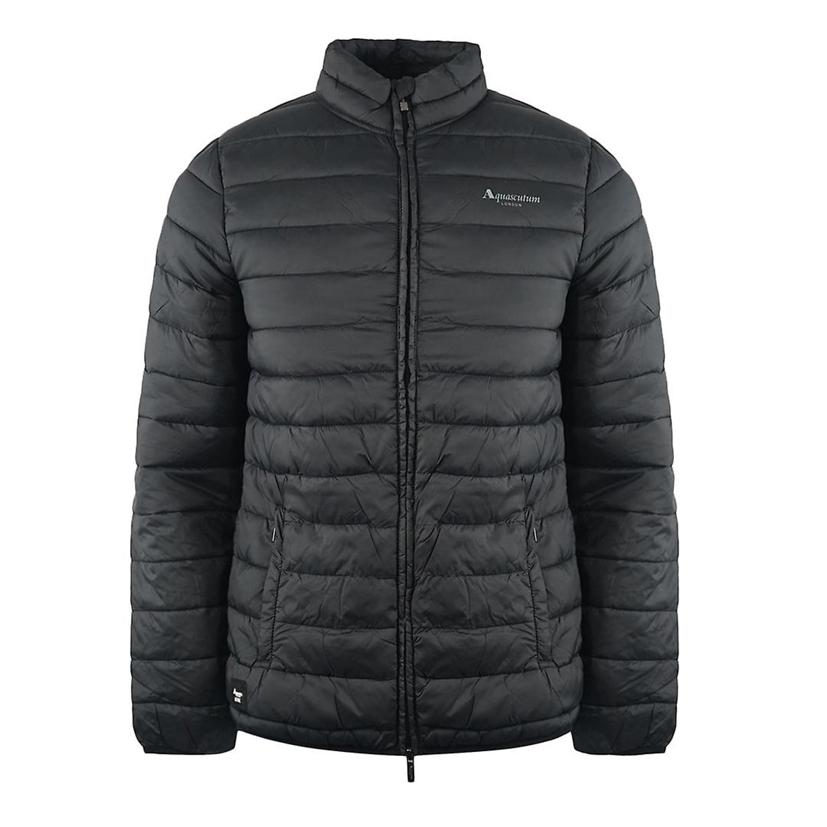 Black - Front - Aquascutum Mens Logo Padded Jacket