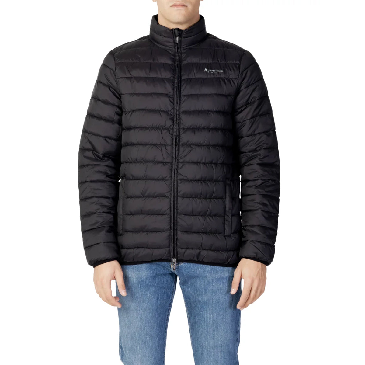 Black - Lifestyle - Aquascutum Mens Logo Padded Jacket
