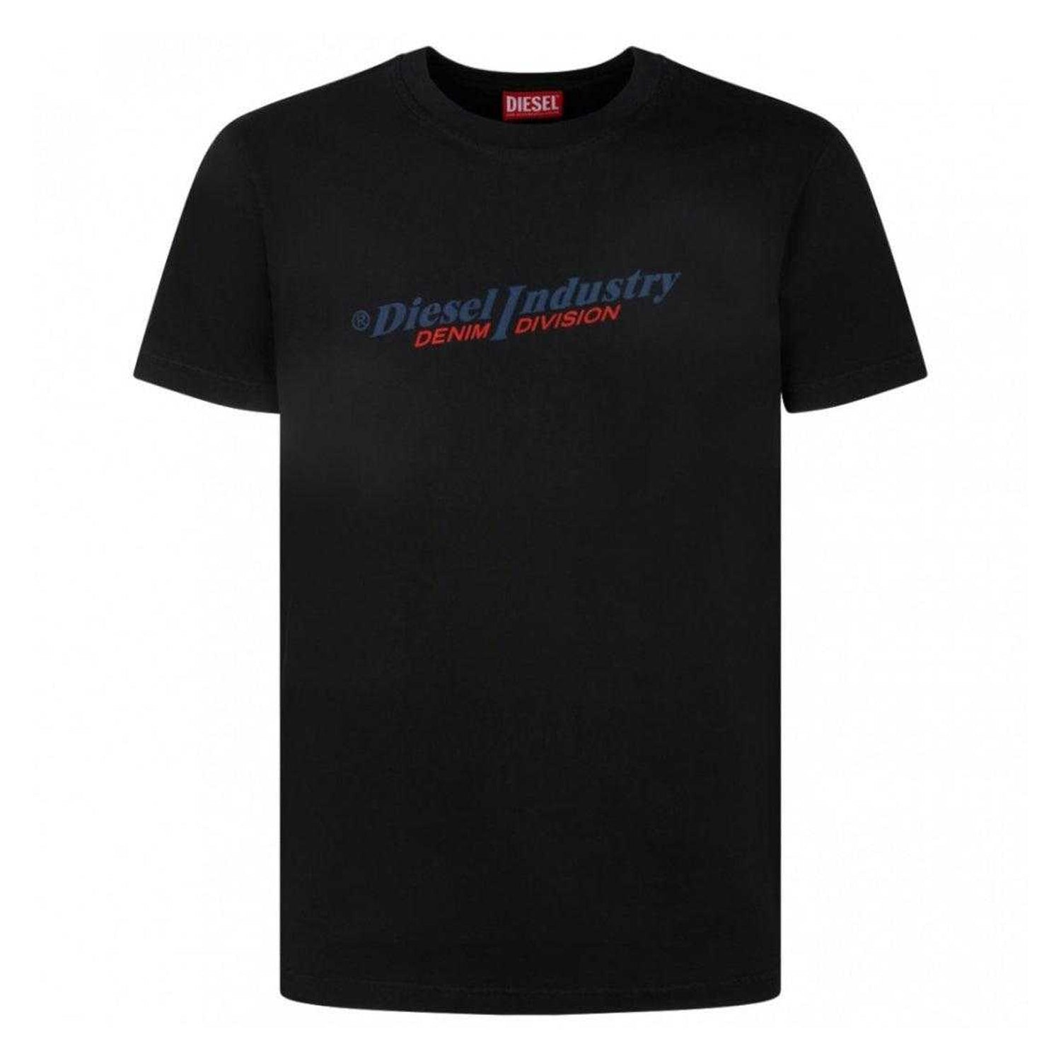 Black - Front - Diesel Unisex Adult Industry Denim Division Logo T-Shirt