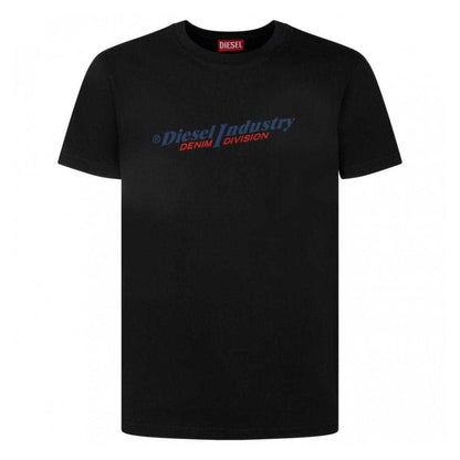 Black - Front - Diesel Unisex Adult Industry Denim Division Logo T-Shirt