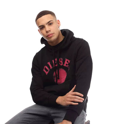 Black - Lifestyle - Diesel Mens Distorted Hoodie