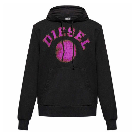 Black - Front - Diesel Mens Distorted Hoodie