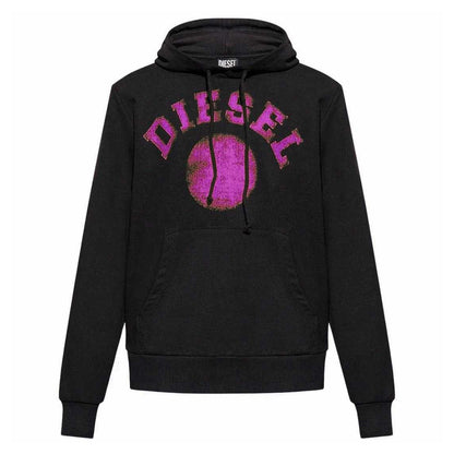 Black - Front - Diesel Mens Distorted Hoodie